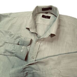 Louis Phillipe Luxure Shirt Men's Size 17 Striped‎ Long sleeve